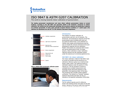 ISO 9847 & ASTM G207 pyranometer calibration